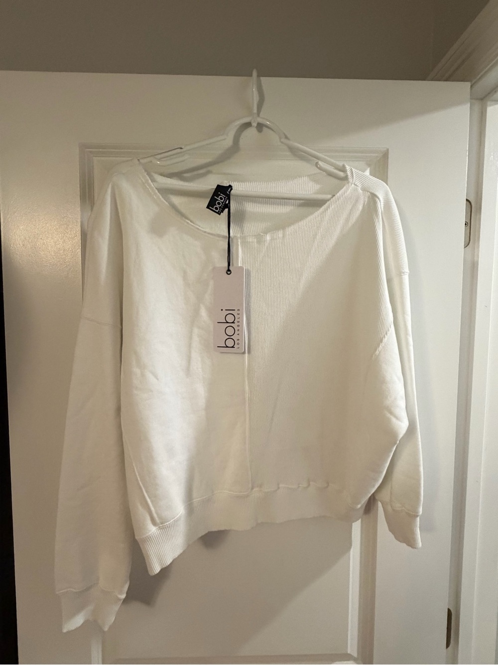 Women’s white Bobi sweatshirt size XS NWT